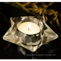 Forma de cinco estrelas de cristal de vidro Candleholder Craft para presente